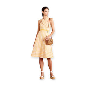 Anthropologie HD in Paris Asbury Stripe Crossover A-Line Dress